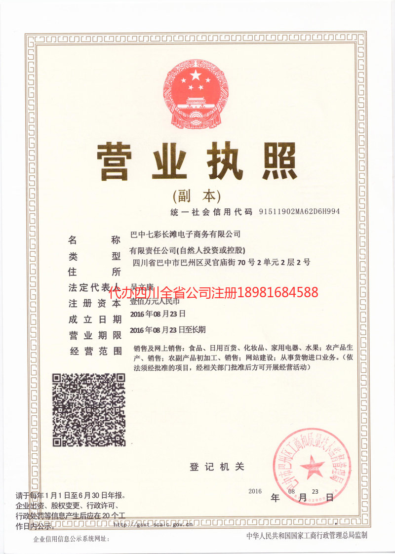 洮南洮南七彩长滩电子商务有限公司